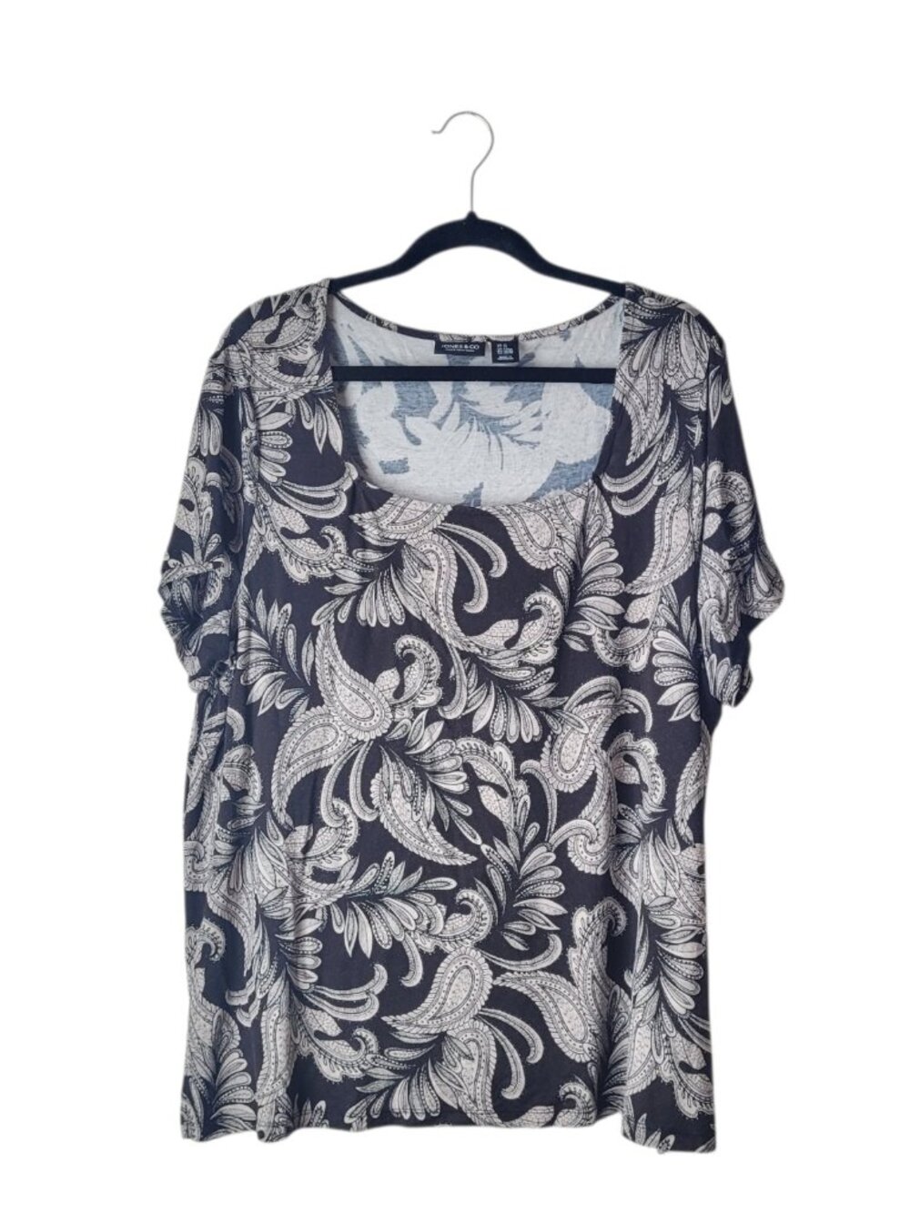 Jones & Co Paisley Square Neck Blouse